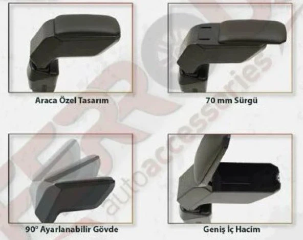 Hyundai Accent Era Kol Dayama Sürgülü Kolçak 2006 ve Üstü Siyah - 2