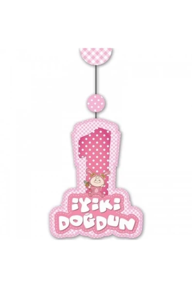 Pembe İyiki Doğdun 1 Yaş Kız Süs Seti