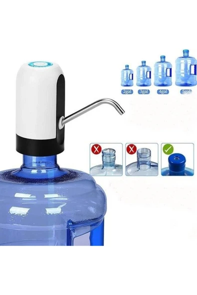 Buffer® Usb Ile Şarj Edilebilir Elektrikli Otomatik Damacana Su Pompası
