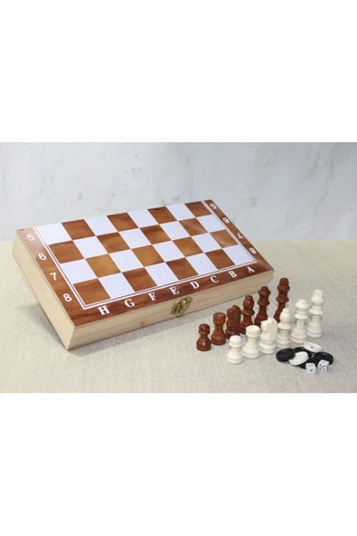 Ahşap Kutulu Satranç Model 2