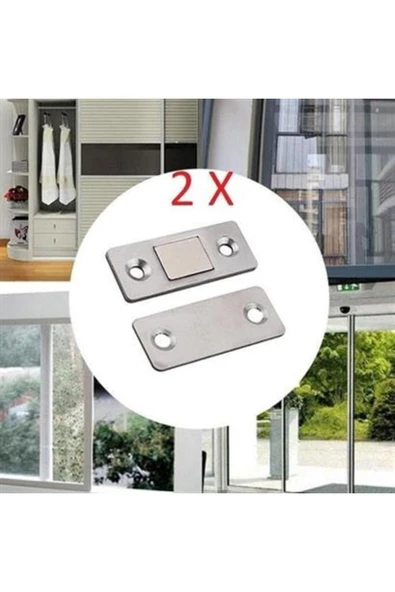 Buffer® 2 Çift Çok Amaçlı Kapı Kapak Dolap Çekmece Mobilya Durdurucu Kapatıcı Mıknatıslar - 2