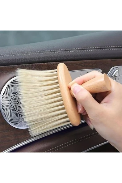 Buffer® Araba Için Ahşap Saplı Yumuşak Kıl Fırça Detaylı Toz Alma Temizleme Fırçası - 7