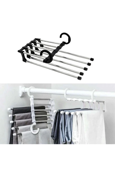 Bx® Hareketli Dolap Içi Pantolon Kravat Şal Askı Sistemi Düzenleyici Katmanlı Askılık Organizer