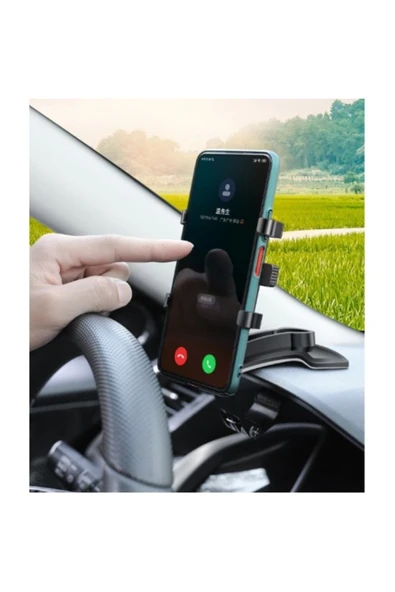 Araba Gösterge Üstüne Takılan 360 Oynar Başlıklı Telefon Tutucu
