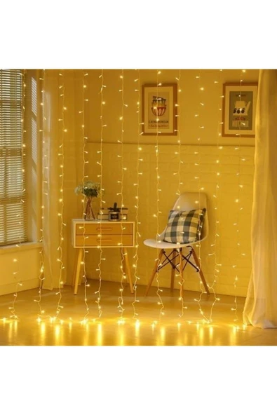 8 Fonksiyonlu 200 Led 10 Saçak Şerit Led 2x2 Perde Ip Led (GÜN IŞIĞI)