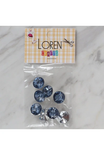 Loren Crafts mavi 8 li düğme - 196