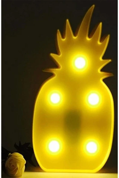 BUFFER® Ananas Şeklinde Ledli Dekoratif Eğlenceli Çocuk Gece Lambası