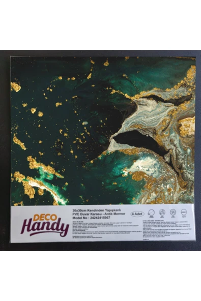 Decohandy Pvc Yapışkanlı Yer Karosu 30x30cm 4'lü Paket - Green Edition 0,36m2