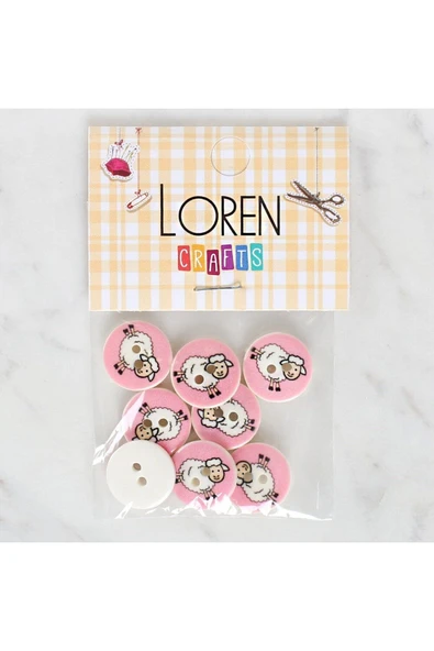 Loren Crafts 8'li Koyun Düğme - 1169