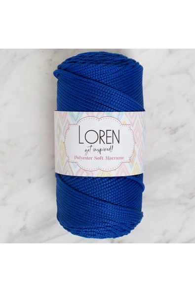 Loren Polyester Soft Macrame Saks Mavisi El Örgü İpi - LM029 - 34435
