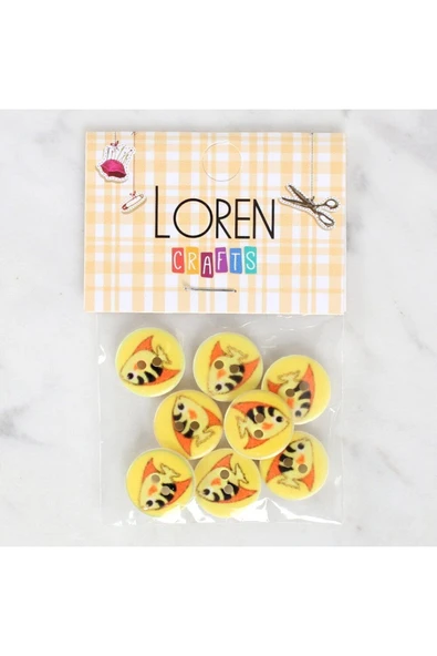 Loren Crafts 8'li Balık Düğme - 1183