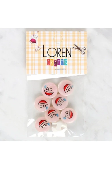 Loren Crafts 8'li Gülen Yüz Düğme - 1017