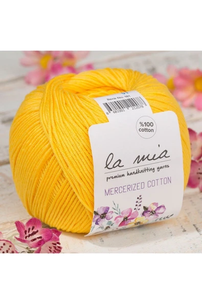 La Mia Mercerized Cotton Hardal Sarısı El Örgü İPi - 181 - 33583