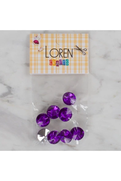 Loren Crafts mor 8 li düğme - 200