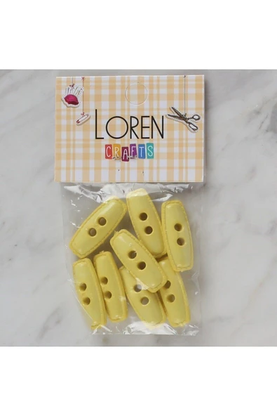 Loren Crafts sarı 8 li çoban düğmesi - 77