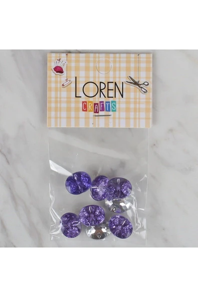 Loren Crafts lila 8 li düğme - 235