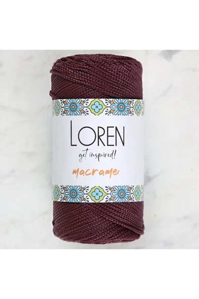 Loren Macrame Koyu Bordo El Örgü İPi - Rm115