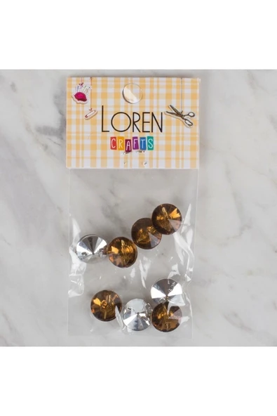 Loren Crafts kahverengi 8 li düğme - 208