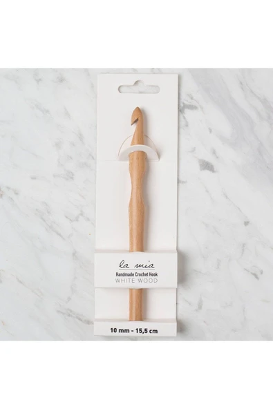 La Mia Whitewood 10 mm 15.5 cm Ahşap Yün Tığ