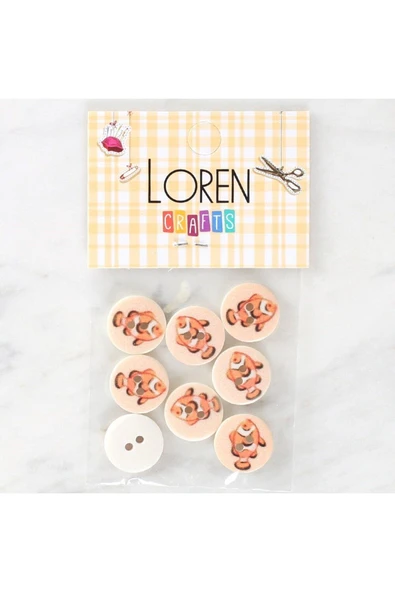 Loren Crafts 8'li Balık Düğme - 1157