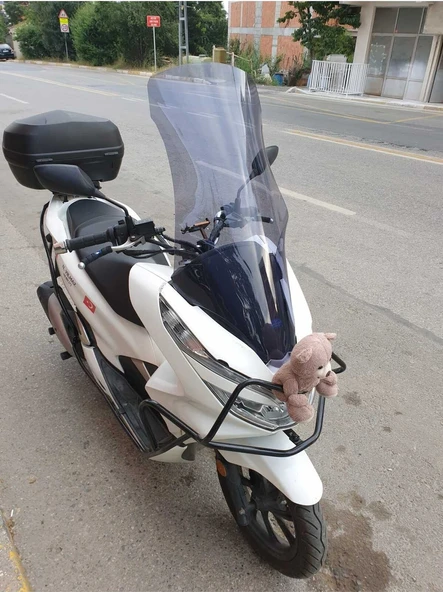 Motocam Honda Pcx Siperlik Ön Cam 2018 2020 Model 83cm Açıkfüme Renkli Uzun Cam