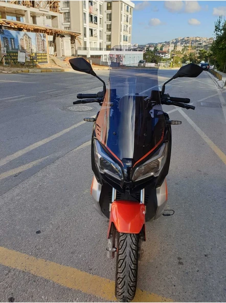 Motocam Qj Atr 125 Siperlik Ön Cam 2023 2024 Model 75cm Açıkfüme Renkli 4mm Uzun Cam