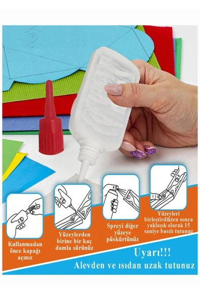 TİFOYS  ( 5 Adet ) Hızlı Yapıştırıcı Spreyli 100 ml Activatör Spreyli Mdf Japon Yapıştırıcı Seti Çok Amaçlı - 4
