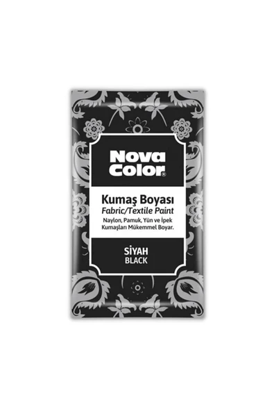 TİFOYS  Siyah Kumaş Boyası Toz 12 gr 1 Adet Toz Kumaş Boyası Siyah Kot Pantalon Gömlek Tişört Tek