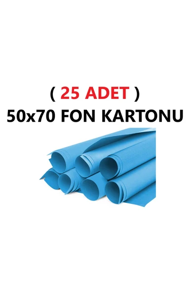 Nova Color  ( 25 Adet ) 50x70 Cm Koyu Mavi Renkli Fon Kartonu Rulo Canlı Renk Büyük Boy Anaokulu Kreş Okul
