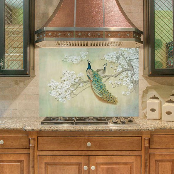 Mutfak Duvar Tezgah Arası Ocak Arkası Sticker Kaplama Kuş Ağaç