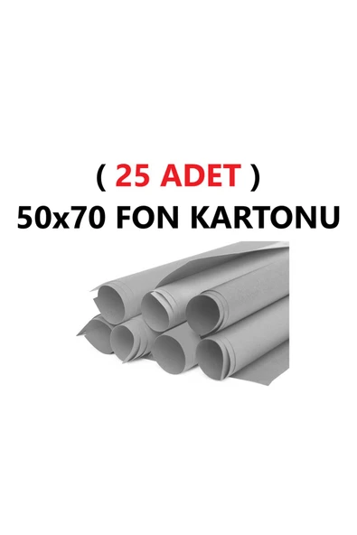 Nova Color  ( 25 Adet ) 50x70 Cm Gri Renkli Fon Kartonu Rulo Canlı Renk Büyük Boy Anaokulu Kreş Okul