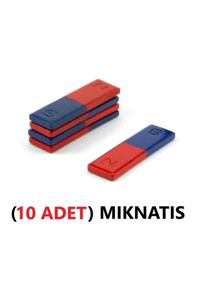 Tifoys  ( 10 ADET  ) Çubuk Mıknatıs Sn Bar Mıknatıs Deney Ödev Magnet 5 Cm- 50x15,4 mm - 1