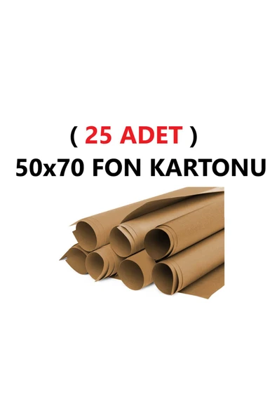 Nova Color  ( 25 Adet ) 50x70 Cm Kahverengi Renkli Fon Kartonu Rulo Canlı Renk Büyük Boy Anaokulu Kreş Okul