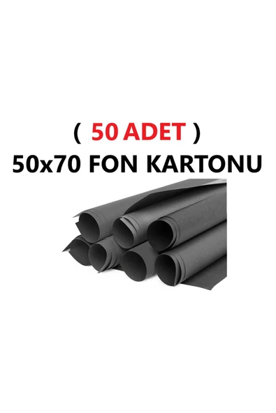 Tifoys  ( 50 Adet ) 50x70 Cm Siyah Renkli Fon Kartonu Rulo Canlı Renk Büyük Boy Anaokulu Kreş Okul