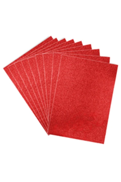 Nova Color  50x70 Simli Kırmızı Eva Tabaka 10'lu Paket 1.5 mm