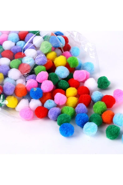 Tifoys  Renkli Ponpon Top 10mm (2000 Adet)