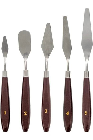 TİFOYS  Resim Spatula Set, Metal Spatula 5'li Pasta Paleti