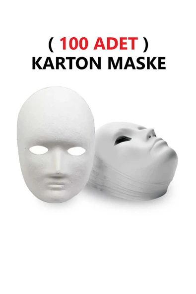 Tifoys  100 Adet, Karton Maske, Boyanabilir, Eğitici Maske Boyama, Etkinlik Ve Hobi Maskesi