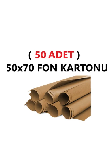 TİFOYS  ( 50 Adet ) 50x70 Cm Kahverengi Renkli Fon Kartonu Rulo Canlı Renk Büyük Boy Anaokulu Kreş Okul