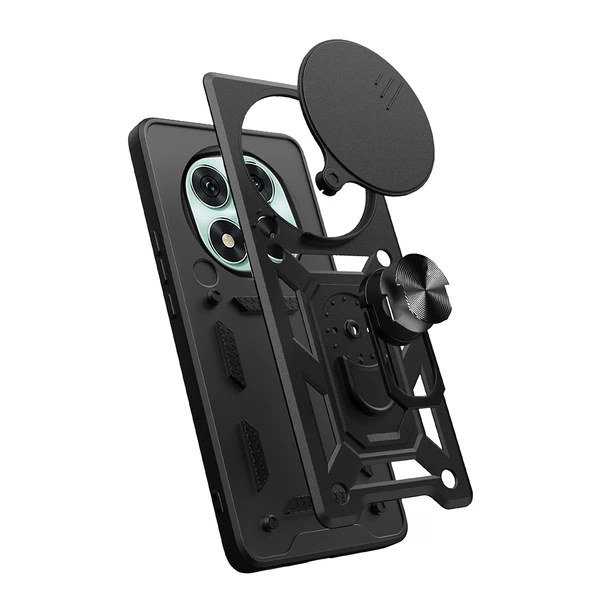 Xiaomi Redmi Note 14 Pro 5G Kılıf Magnetik Standlı Kamera Korumalı Zore Sürgülü Vega Kapak - 8