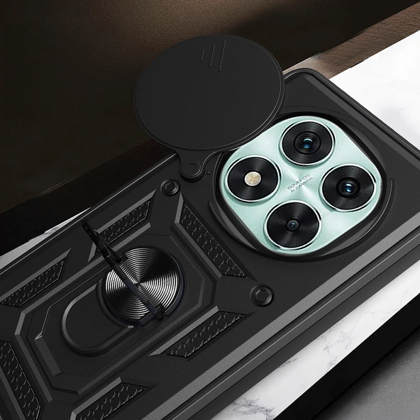 Xiaomi Poco X7 Kılıf Magnetik Standlı Kamera Korumalı Zore Sürgülü Vega Kapak - 7