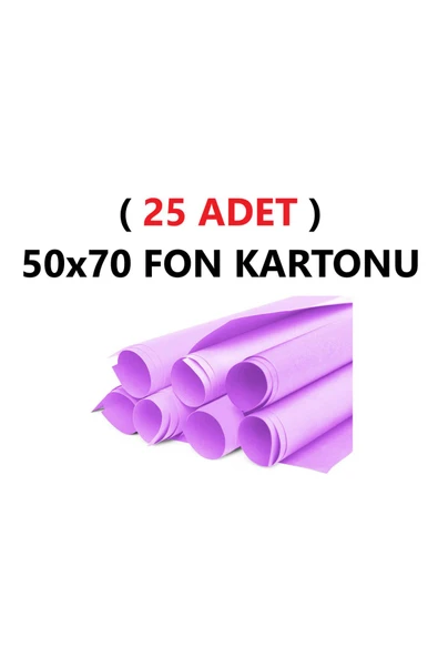TİFOYS  ( 25 Adet ) 50x70 Cm Lila Renkli Fon Kartonu Rulo Canlı Renk Büyük Boy Anaokulu Kreş Okul