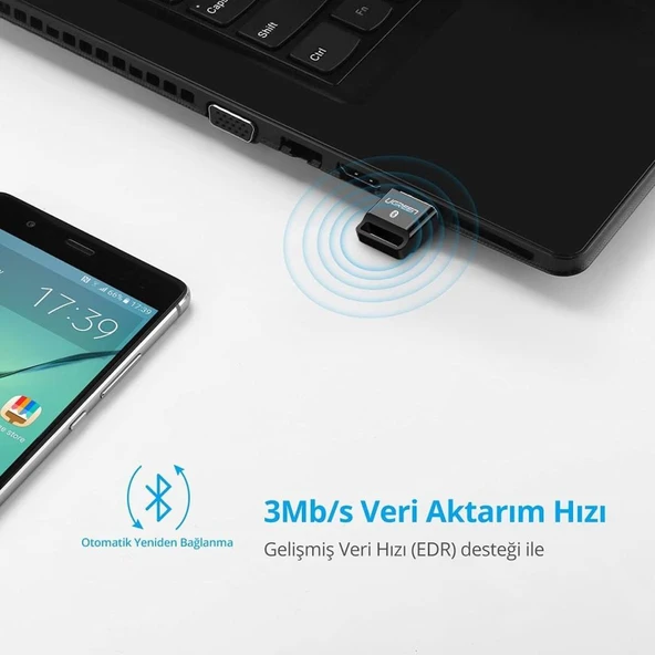 Ugreen USB Bluetooth Adaptör V4.0, Siyah - Teşhir - 4