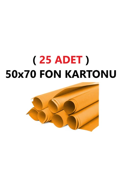 Nova Color  ( 25 Adet ) 50x70 Cm Turuncu Renkli Fon Kartonu Rulo Canlı Renk Büyük Boy Anaokulu Kreş Okul
