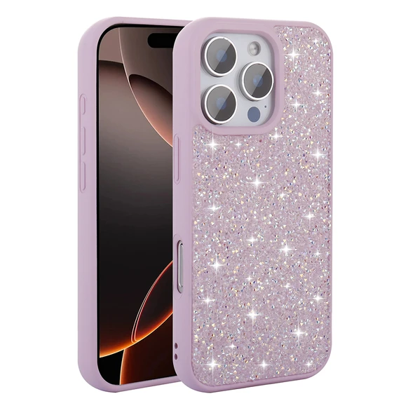 Apple iPhone 16 Pro Kılıf Parlak Taşlı Tasarım Zore Pırlanta Kapak - 11