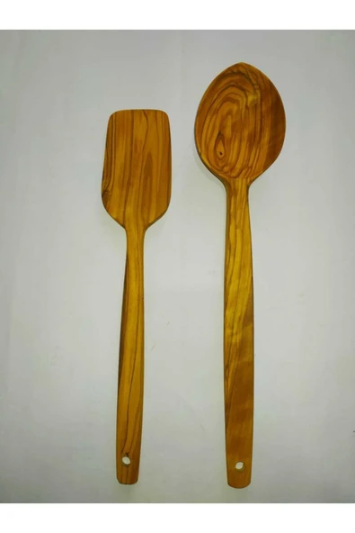 naturalife El Yapımı Tahta Kaşık Spatula Seti 2 'li