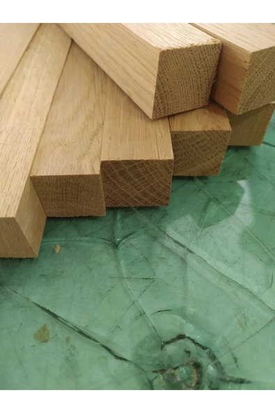 değerli hobi ahşap meşe çıta çubuk 2,5x2,5 cm , 6 adet 30 cm - 3