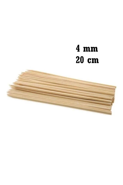 değerli hobi Ahşap Bambu Çubuk 20 Cm 4 Mm Çubuk 500 Adet