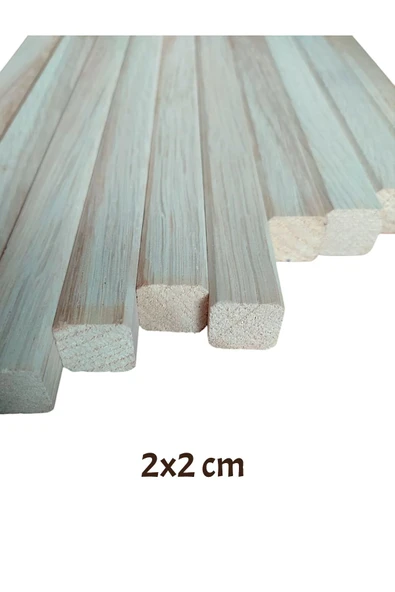 ncy Ahşap Meşe Çubuk Fırınlanmış Pürüzsüz 2x2 cm  45 Cm 6 Adet