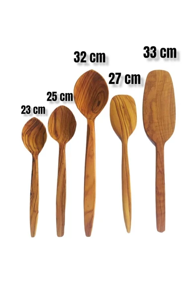 ncy Doğal Zeytin Kaşık Spatula Seti 5 ' Li